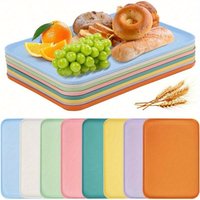 8Pcs/Set Large Wheat Straw Tray Set 15 X 106 Unbreakable Lightweight Fast Food Serving Tray Art Activity Organizer Tray