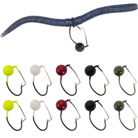 Aventik Weedless Wacky Rig Hooks Wacky Jig Heads Weedless Fishing Hooks Worm Weights Hook for Bass Fishing 10PCS