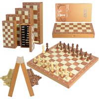 Magnetic Wooden Folding Chess Set Felted Game Board 5 Size Interior Storage Adult Kids Gift Family Game Chess Board