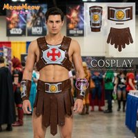 He-Man Masters of Universe Halloween Costume: Men's Roman Gladiator Medieval Warrior Outfit + Arm Guards, Cartoon Movie Cosplay