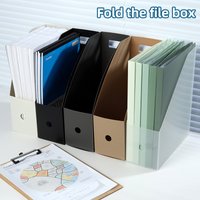 Simple Foldable Office Desktop File Storage Vertical A4 Folder With Inserts Box Large Capacity 9 Color Choices