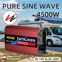 8000W Hochleistungs-Reiner-Sinus-Wechselrichter 12V-220V AC mit Digitalanzeige, zwei EU-Steckdosen und thermostatischem Lüfter für Elektrowerkzeuge