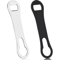 2Pcs Flat Bottle Opener and Pour Spout Remover, Stainless Steel Bar Speed Key Opener, Dog Bone Wine Bottle Opener Home Kitchen