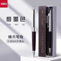 Deli ORAMANO Series A9/A9PRO Gel Pen,Metal Barrel with Walnut Wood Grip,0.5mm-1.0mm Sandalwood-Black Ink,Executive Business Pen