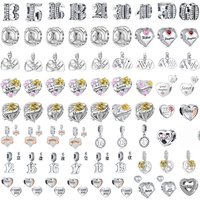 New 925 Silver primitive figure Series 40 13 15 Charm Heart Mom BFF Pendant Bead Fit original Bracelet women jewelry Gift