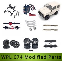WPL C74 RC Car Spare Parts Metal Front and Rear Axle Axle Drive Shaft Wheel Hub Steering Gear Modification Accessories