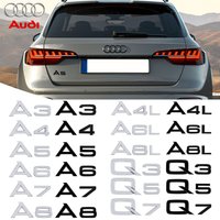 3D ABS Car Rear Trunk Logo Badge Sticker Decoration Accessories For Audi Sline RS TT S A3 A4 A5 A6 A7 A8 Q2 Q3 Q5 Q7 A4L A6L A8L