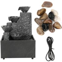 Fountain Ornament Indoor Tabletop Fountain Water Feature LED Lights Statues Home Decor USB Charge Without Battery
