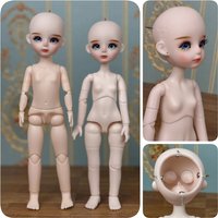 New Cute 30cm Doll Head 1/6 BJD Doll DIY Practice Makeup Whole Doll Toy Gift for Children and Girls (Open Head Can Change Eyes)
