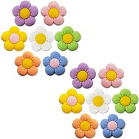Cute Colorful Flowers Shoe Charms Pin for Crocs Clogs Bubble Slides Accessories DIY Shoe Decoration Buckle Charms Party Gift