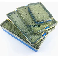 GREATLH Silicone Disinfection Case Box with Pad Sterilization Tray Case Box for Surgical Instrument Autoclave