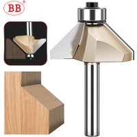 BB Bevel Cutter Chamfer Router Bit Bearing 45 Degree Groove Flush Trimming Tapered DIY Wood Milling Tool 1/2 1/4 Horse Nose