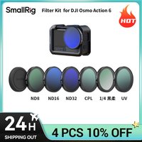 SmallRig Filter Kit for DJI Osmo Action 6 with ND8 /ND16/ ND32 Filter 1/4 Effect Black Mist Filter UV Filter Silicone Lens Cover