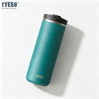 Tyeso 600ml Vacuum Flasks French Press 304 Stainless Steel Cold Brew Coffee Maker Tea Infuser Double-Wall Insulated Travel Mug