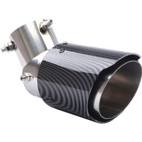 Adjustable Angle Exhaust Tip - Stainless Steel w/Carbon Fiber ABS Shell 63mm ID/89mm OD Universal Fit for Car SUV Truck Bolt-On