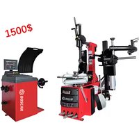 Full Automatic 24" Lean Back Tire Changer & Tire Balancer Combo Swing Arm Tyre Changing Wheel Balancing Machine