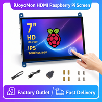 7 Inch Raspberry Pi 5/4/3/2/B/B+/A+ Monitor 1024x600 IPS Capacitive Touchscreen Drive Free HDMI Display For Win