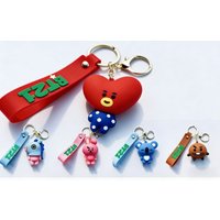 New BT21 Koya RJ Shooky Cooky Tata Chimmy Mang Keychain Creative High-quality Anime Cartoon Figure Model Car Backpack Keychain
