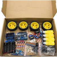 4WD Electronic Smart Car Kit for Arduino R3 Board with Speed Encoder And Battery Box DIY Robot Chassis Kit