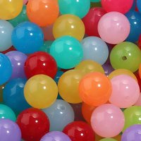 20pcs 16mm Jelly Colored Acrylic Beads Loose Spacer Round Beads For DIY Handmade Bracelet Necklace Jewelry Accessories Wholesale