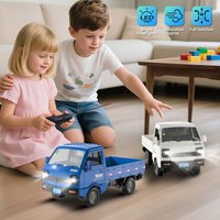 1:18 RC Truck Remote Control Pickup Truck with Spray LED Lights 2.4GHz Rechargeable 2WD RC Car Toy for Kids Boys Gift