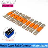 Turmera 24V 48V 12V LiFePO4 Batterie Flexible Stromschiene Kupferverbinder Loch-zu-Loch 56mm 2mm 400A für 280Ah 320Ah LiFePO4 Batterie