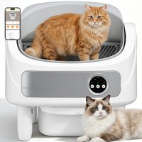 Patbrela Automatic Litter Box, Self-Cleaning Cat Litter Box with Bio-Radar & 10 Safety Sensors for Anti-Pinch,Open Top Large Litter Box with App Control & Odor-Removing System