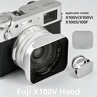 Square X100VI Shading Hood Compatible for Fuji X70 X100S X100T X100 X100F X100V Lens Filter Adapter Ring Metal Mount