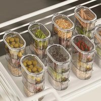 1/3/5 Layers Seasoning Spice Box Transparent Stackable Salt Jar Moisture-proof Large Capacity Spice Organizer Food Grains