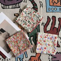 Spring and Summer New Women's Small Silk Scarf Bohemian Small Square Scarf European and American Versatile Flower Print Scarf 1Pc