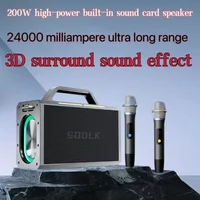 SODLK 200W High Power Karaoke Bluetooth Speakers Stereo Surround Subwoofer Portable Home Theater Sound with Microphone Boombox