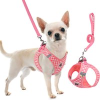 Kitten chest Strap Fresh plaid kitten leash anti-break Adjustable reflective pet chest strap Small dog kitten chest back