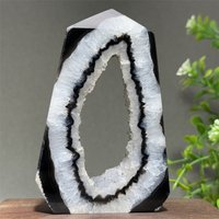 Natural Black Agate Crystal Cluster Obelisk Mineral Crystal Gem Home Energy Decoration Reiki Healing Meditation Witchcraft