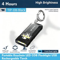 LED Keychain Flashlight Outdoor Waist Hanging Keychain Light Waterproof Clip‑on Emergency Warning Light for Camping Night