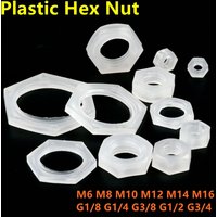 Food Grade Plastic Hex Nut Thread M6 8 10 12 14 16 G1/8 1/4 3/8 1/2 3/4 Standard Parts Irrigation Water Pipe Adapter Accessories
