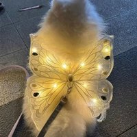 New Cute Glowing Dog Wing Butterfly for Small Medium Pet Back Decoration Gift Sweet Dog Clothes