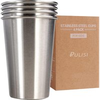 4Pack Stainless Steel Cup Pint Cup for Kids and Adult Tumbler Metal Cup 12oz Stackable Cup Drinking Glasses Travel Camping 350ml