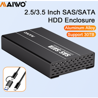 MAIWO 2.5/3.5 Inch SAS/SATA HDD Enclosure Aluminium sas Sata to USB3.1 Type-C Gen2 Hdd Docking Station Sata Sas HDd Case hdd box