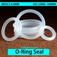 VMQ CS 4mm White Silicone Oil Sealing Ring Piston Machine Gasket Food Grade Rubber Insulation Sealing O-ring OD12-100mm