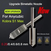 Upgrade Bimetall-Hotend für Anycubic S1 Max Düsen-Druckkopf-Baugruppe 0,25/0,4/0,6/0,8mm für Anycubic Kobra S1 Max 3D-Drucker