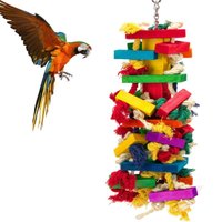 Toy Bird Large and Medium-Sized Macaw Nibbling Toy Wooden Color Toy Birds Supplies Parrot Swing