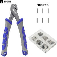 Booms Fishing XW41 Fishing Crimping Pliers with 300Pcs/set for Single & Double 6 Size Fishing Line Barrel Crimping Sleeves Tools