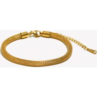 E.B.belle Hollowed Mesh Chain Bracelet Stainless Steel Gold Plated With Tarnish Free Creative Personalized Jewelry