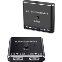 8K HDMI-compatible 2.1 Selector Splitter 2-in 1-out 1-in 2-out Bidirectional Switch for Laptop Computer Dual Monitor Switcher