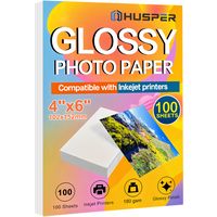 Glossy Photo Paper 4x6 inch 100 Sheets, 180gsm Premium Inkjet Printer Paper for Photos, Calendars, Cards, Brochures