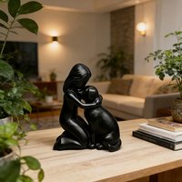 Friendship Sculpture of A Little Girl and A Puppy, Suitable Home Office, Study/bookshelf, Living Room, Pet Enthusiast Gift