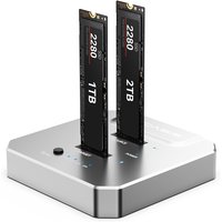 Acasis 20Gbps Dual-Bay M.2 NVME SSD Enclosure SSD Duplicator Offline Clone USB 3.2 Type-C Gen2 to NVMe Docking Station for Pc