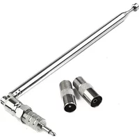 75cm Retractable DAB FM Radios Antenna W 3 Adapter HiFi AV Receiver Mini System Cars Receiver Antenna Auto Parts Accessory