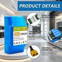 Genuine 36V 4400mAh 10s2p rechargeable lithium battery pack for self-balancing electric scooters, unicycles, hoverboards
