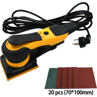 Electric Random Orbital Sander 300W Mini Polisher Machine Pluggable Wire Central Vacuum Corner Sanding Machine for Wood Working